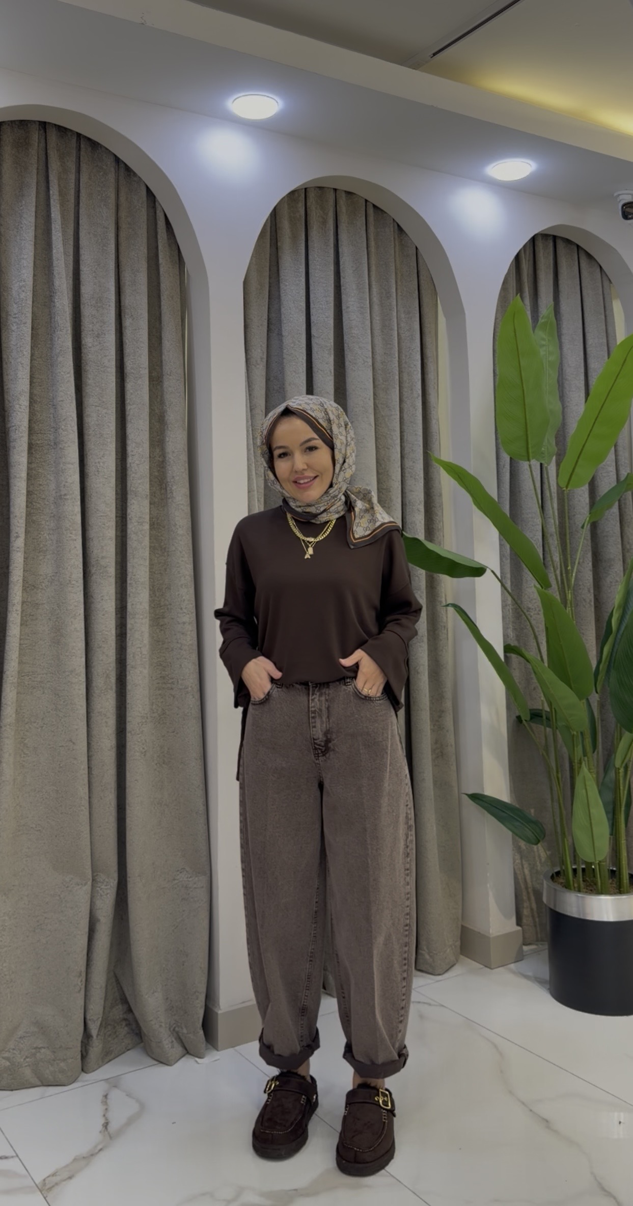 Kahve yıkamalı jean